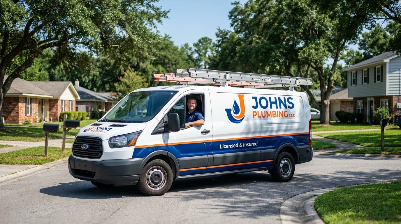 Johns Plumbing LLC service van in Machesney Park, IL
