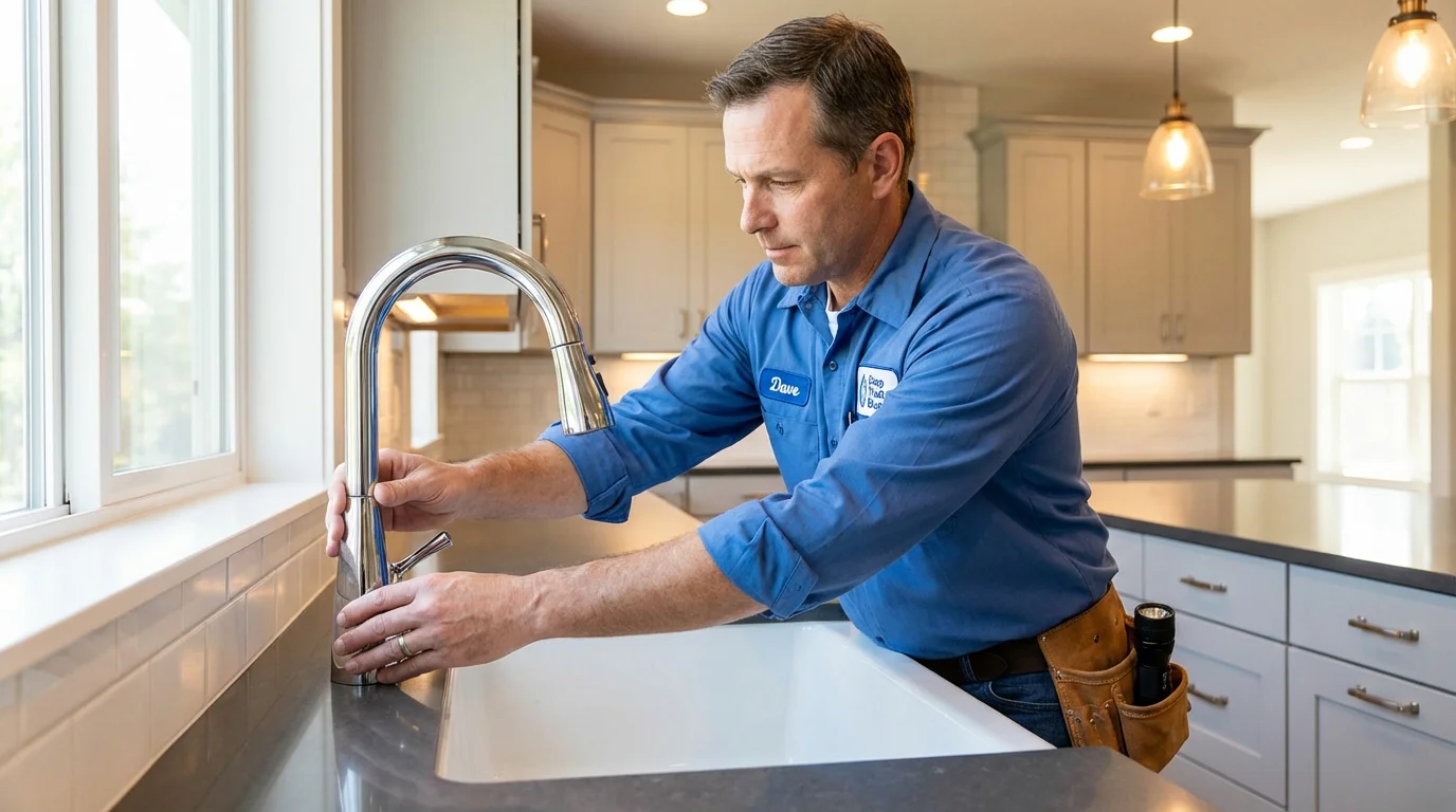 Kitchen faucet installation by Johns Plumbing LLC in Machesney Park